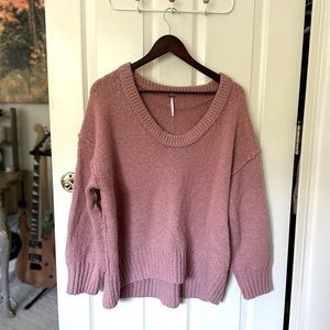 Free People Brookside Tunic Sweater in Alpine Rose Color Size Extra Small